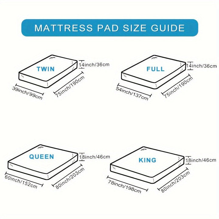 Ultimate Cooling Mattress Pad – Premium Quilted Pillow Top, Luxuriously Fluffy and Ultra-Breathable with Secure 14-18 Deep Pocket Cover – Enhanced Sleep Comfort, 1pc | Bowlift