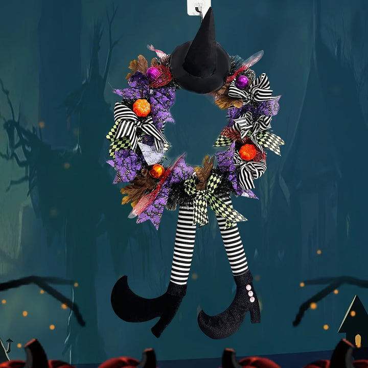 BowLift | Halloween Whimsical Witch Legs Wreath | Festive Front Door Decor