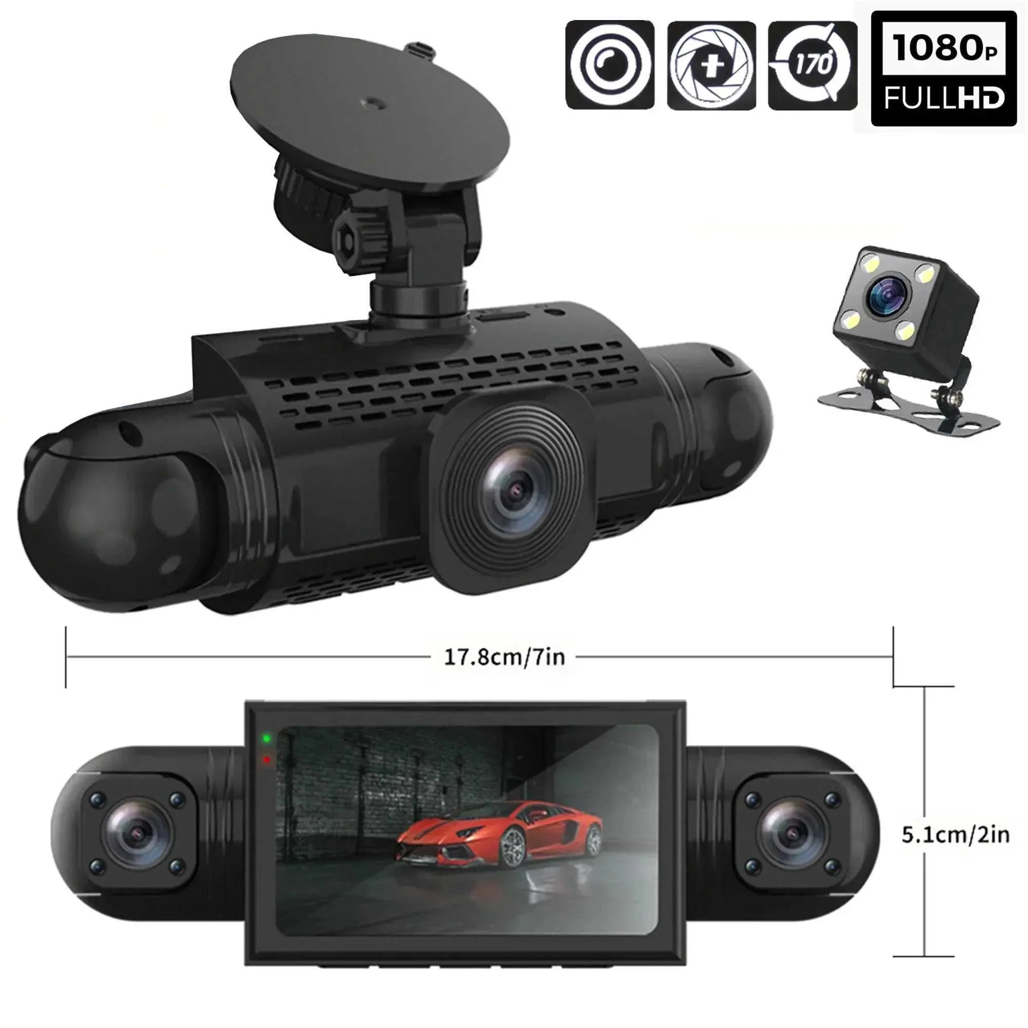BowLift | 360° Car Dashcam | DashGard Pro CX360 | Full HD Driving Recorder with Night Vision & Parking Monitor