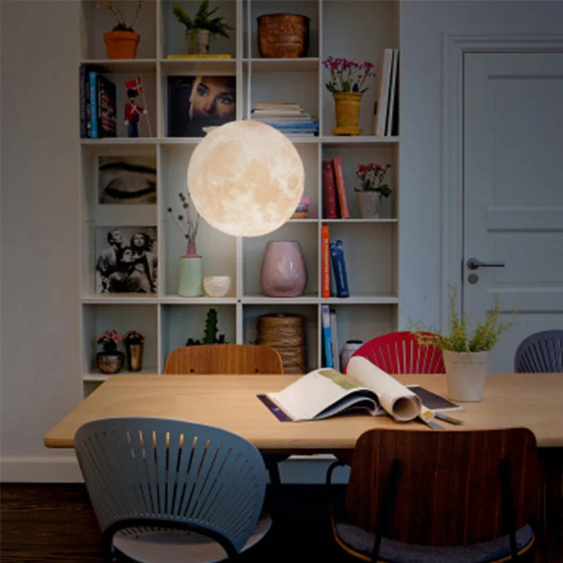 Lunar LED pendant light - Moon design hanging lamp for living room & bedroom | Bowlift