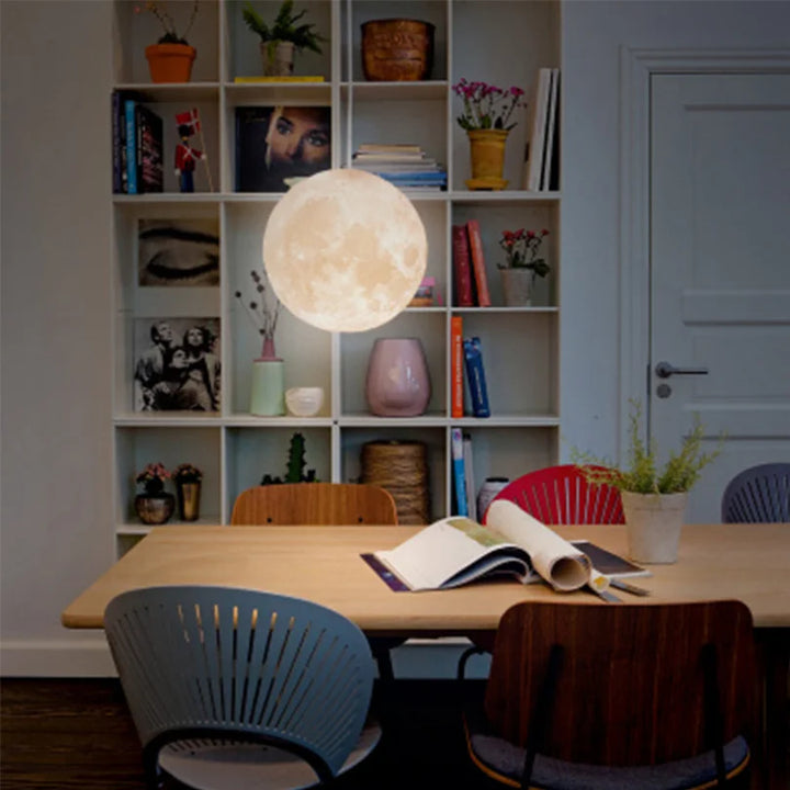 Lunar LED pendant light - Moon design hanging lamp for living room & bedroom | Bowlift