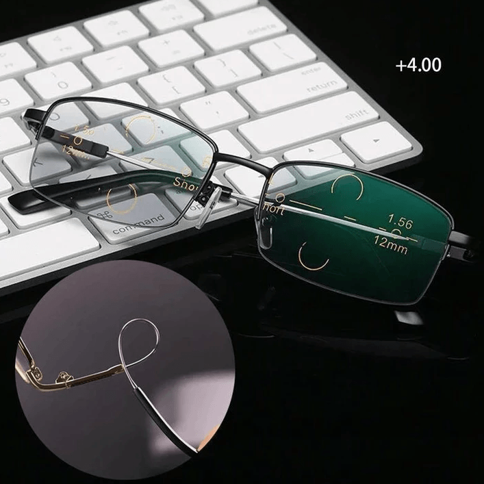BowLift | Titanium Progressive Distance and Near Range Dual-Use Reading Glasses