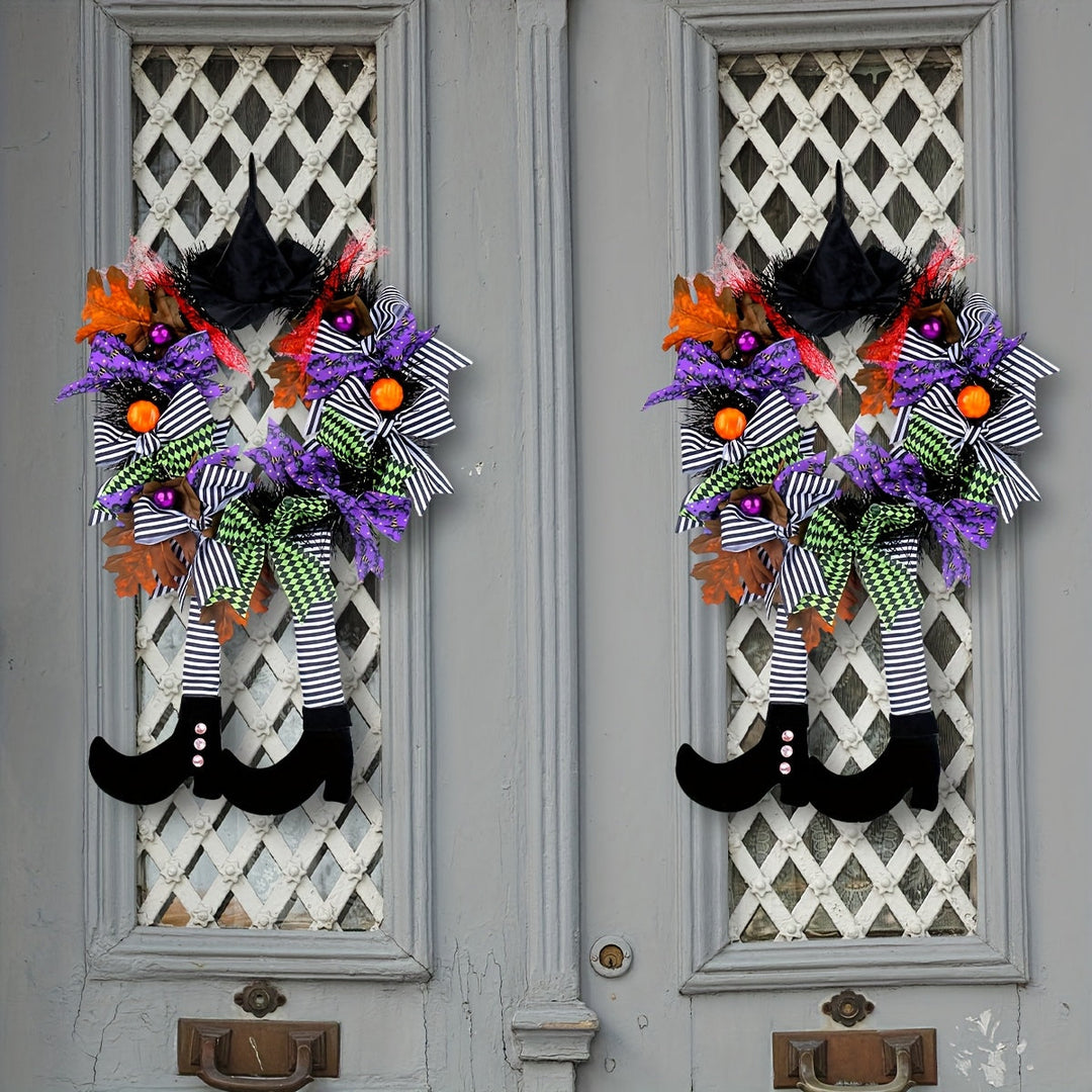 BowLift | Halloween Whimsical Witch Legs Wreath | Festive Front Door Decor