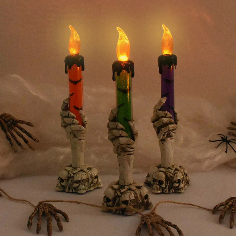 BowLift | Halloween Ghost Hand Electronic Skeleton Candle Halloween Party Bar Props Decoration Glitter Lamp