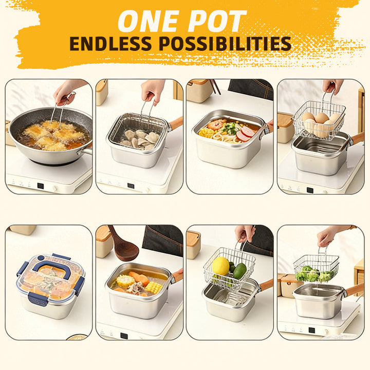 CrispEase Stainless Steel Deep Fryer — Enjoy crispy, healthy meals everywhere at any time completely stress-free! | Bowlift