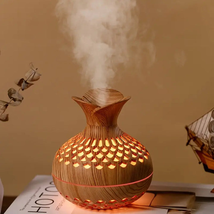 BowLift | Aromatherapy air humidifier with LED – Diffuser in wood look & night light