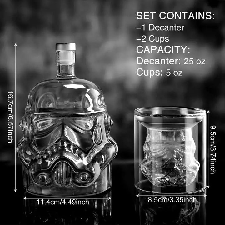 3pcs Creative Whiskey Decanter with 2 Counts Glasses Bar Utensil | Bowlift