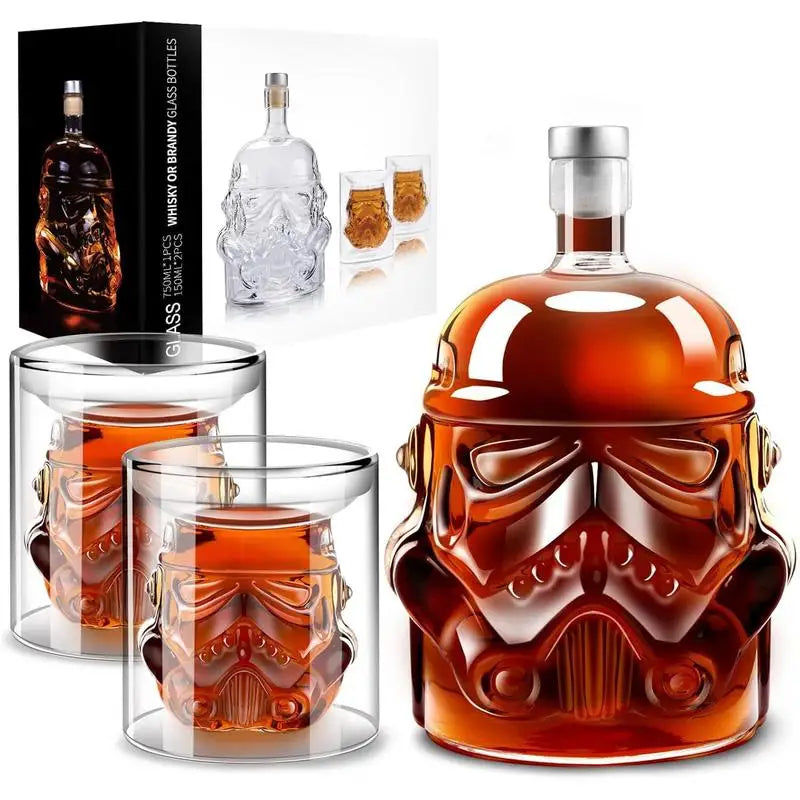 3pcs Creative Whiskey Decanter with 2 Counts Glasses Bar Utensil | Bowlift