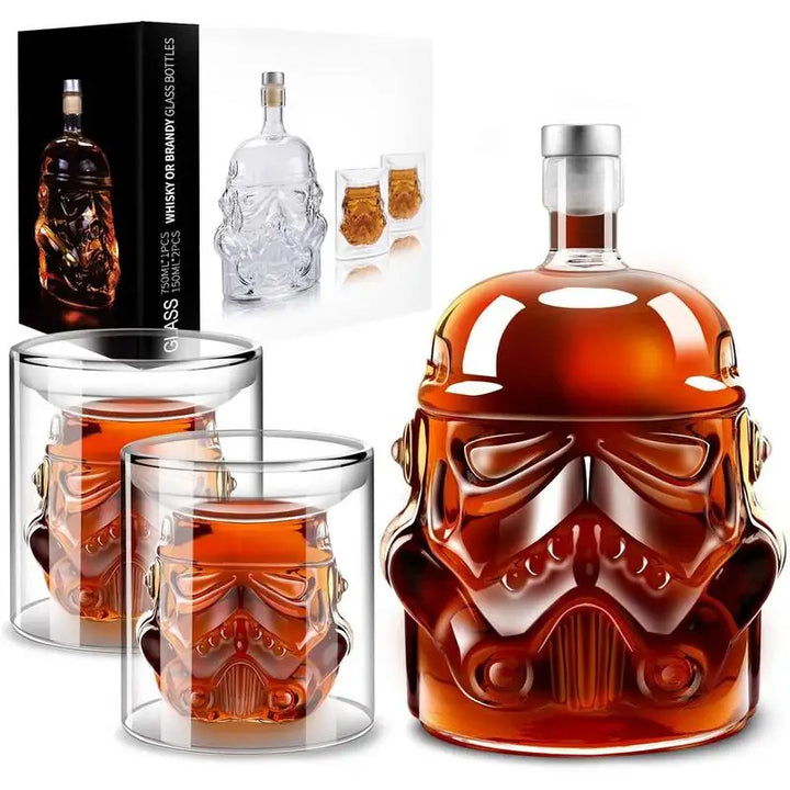 3pcs Creative Whiskey Decanter with 2 Counts Glasses Bar Utensil | Bowlift