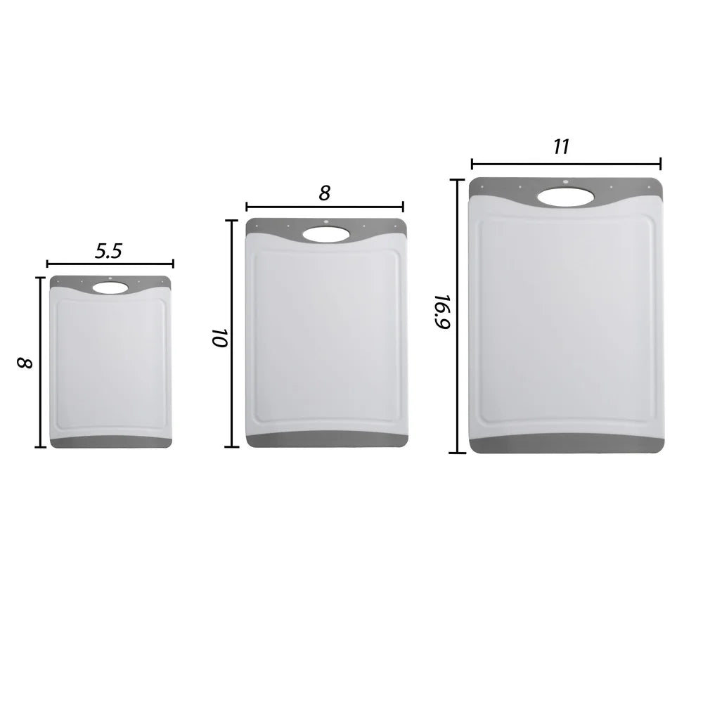 3pcs Non-Slip Cutting Boards Kitchen Chopping Board with Safe Handle | Bowlift