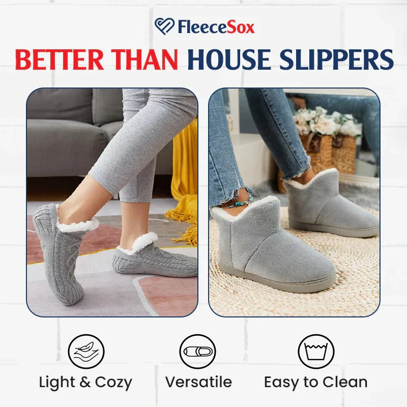 BowLift | Fleece-Lined Non-Slip Thermal Slippers Socks