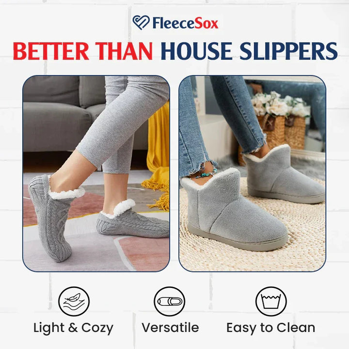 BowLift | Fleece-Lined Non-Slip Thermal Slippers Socks