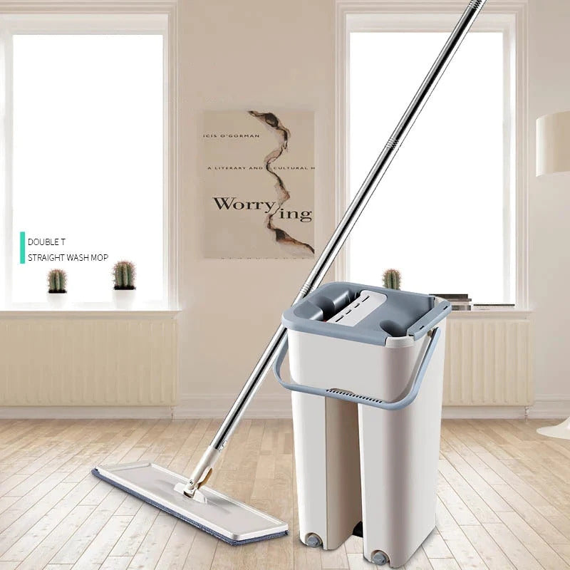Spin Mop Bucket With Reusable Mop Pads Bowlift
