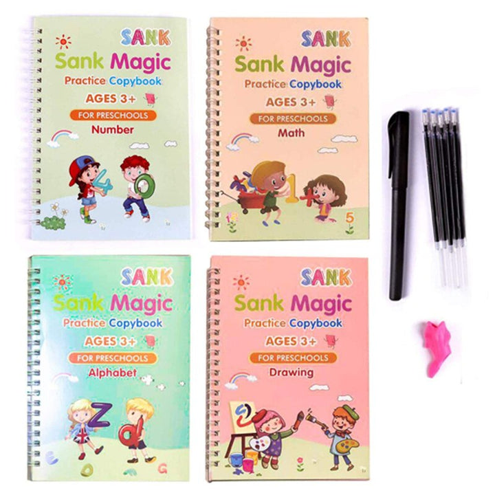Kids Practice Magic Groove Writing Notebook Auto-Disappears in 10 Minutes Bowlift
