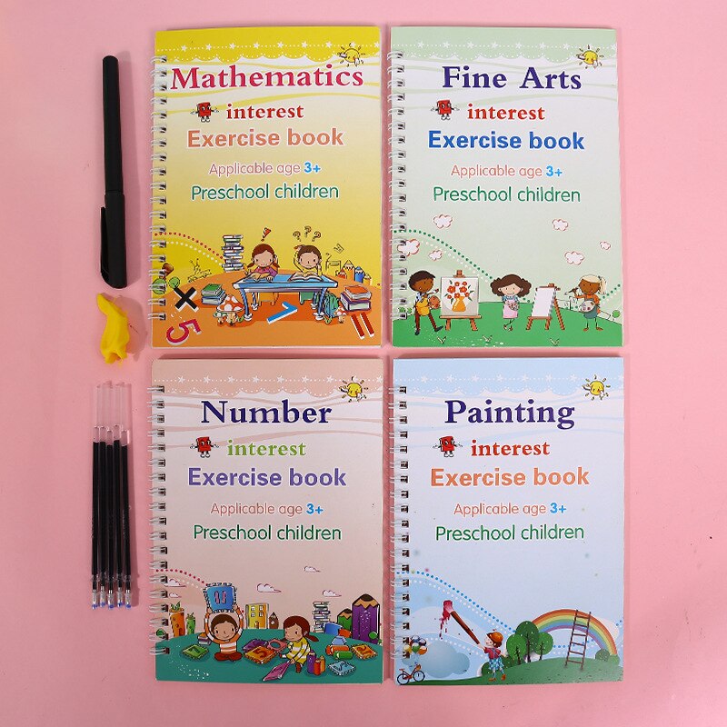 Kids Practice Magic Groove Writing Notebook Auto-Disappears in 10 Minutes Bowlift