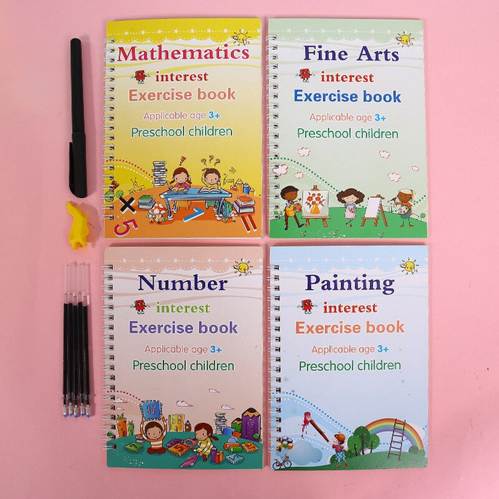 Kids Practice Magic Groove Writing Notebook Auto-Disappears in 10 Minutes Bowlift