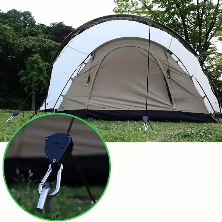 BowLift | 4 pieces | Adjustable outdoor camping rope – stable, reflective and compact