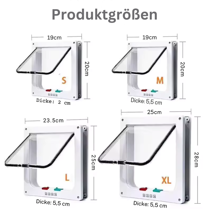 4 Way Pet Door for Cats and Dogs Bowlift