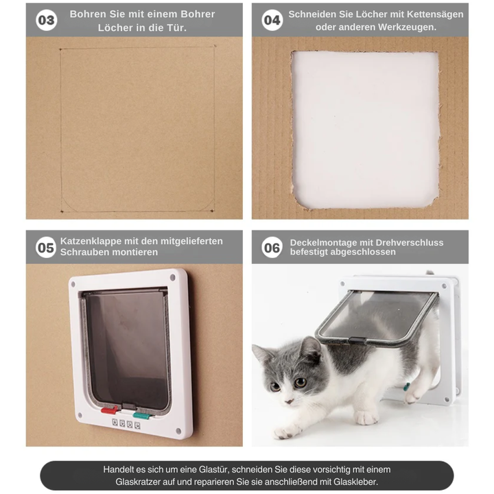 4 Way Pet Door for Cats and Dogs Bowlift