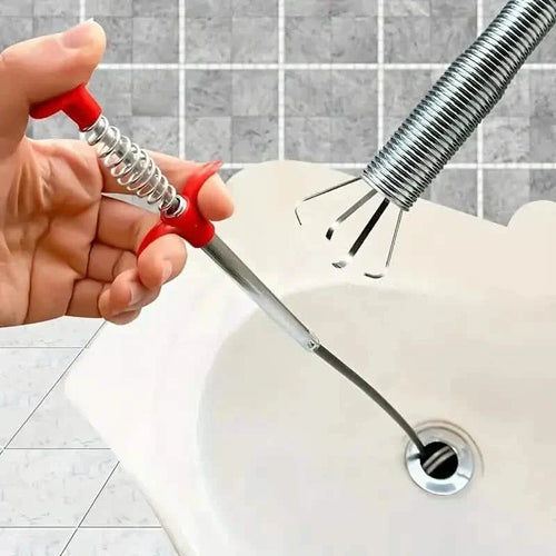 BowLift | 4-Claw Pipe Cleaner, Spring Installation Tool for Kitchen and Bathroom, Hair and Dirt Catcher