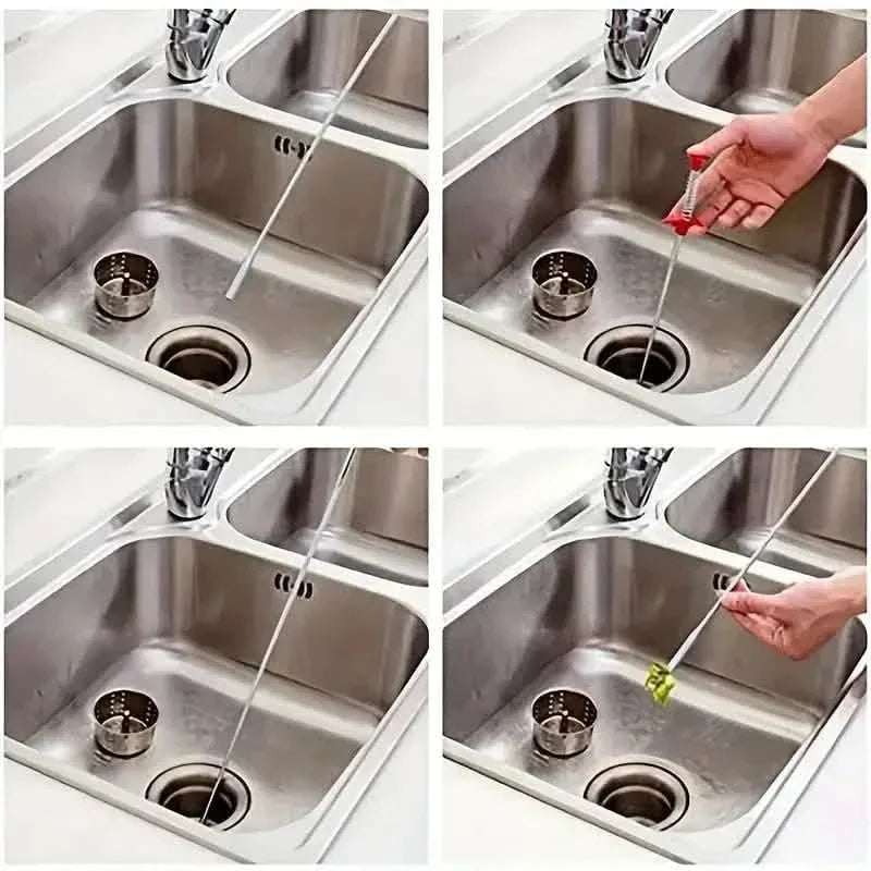 BowLift | 4-Claw Pipe Cleaner, Spring Installation Tool for Kitchen and Bathroom, Hair and Dirt Catcher