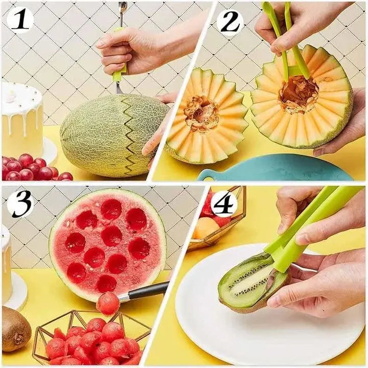 BowLift | 4-in-1 Stainless Steel Fruit Cutter Set