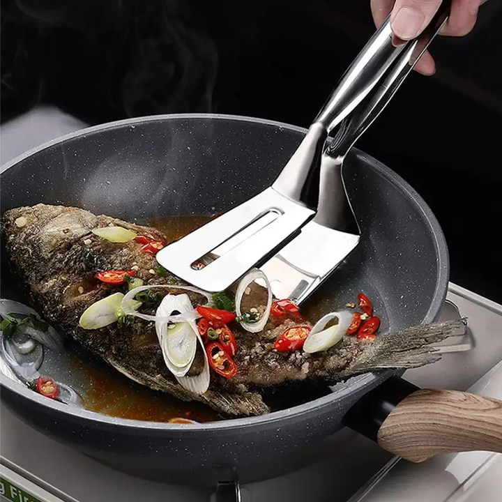 BowLift | Stainless Steel Double-Sided Cooking Spatula Clamp Tool