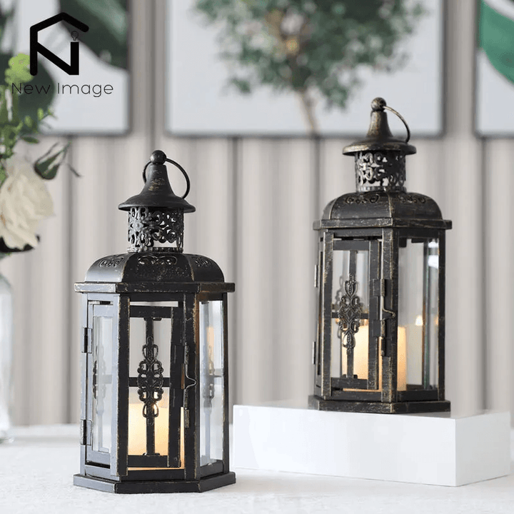 BowLift | Vintage Scandinavian Black Iron Candle Lantern