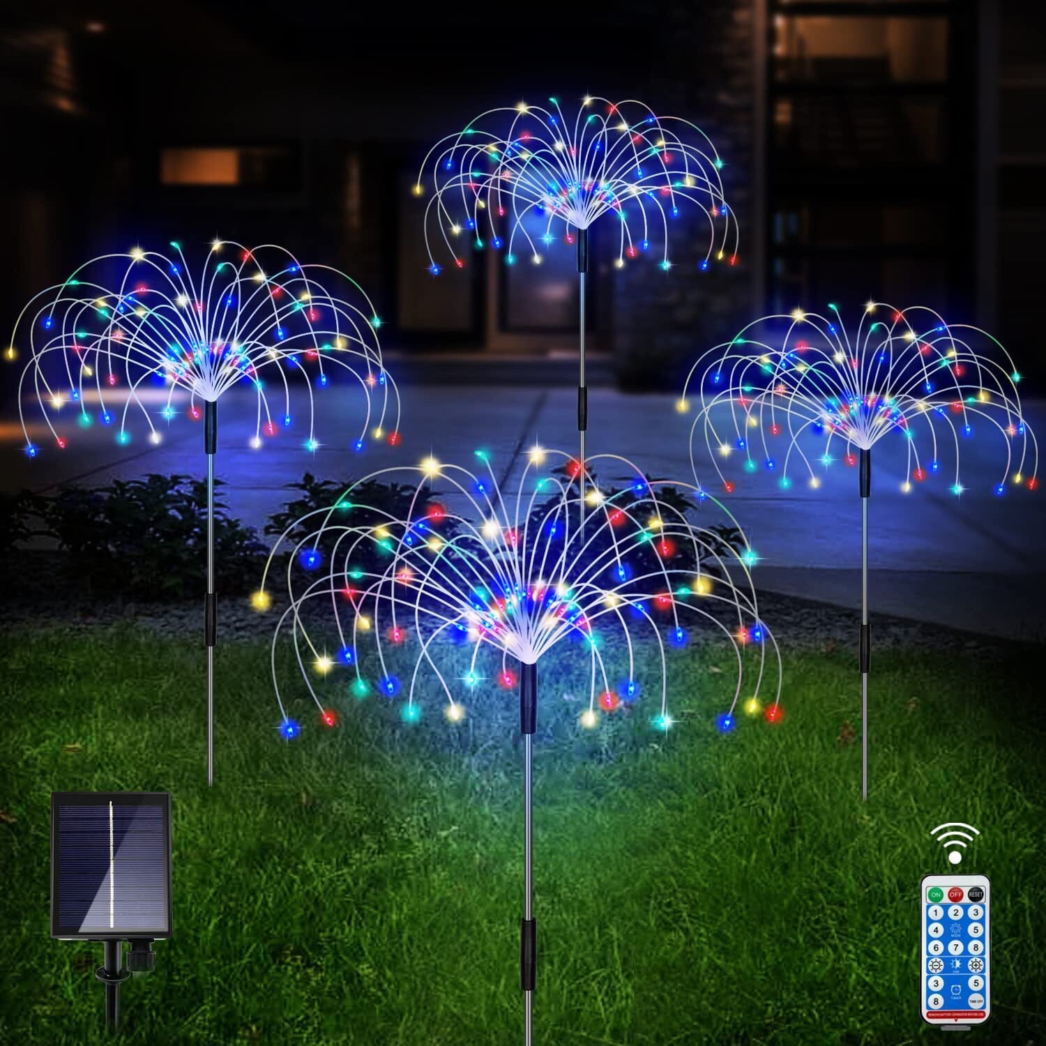 BowLift | 4-Pack: Solar Lights Outdoor, Warm White Garden Lights