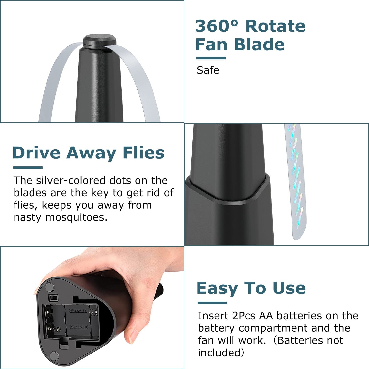 BowLift | 4-Piece: Fly Repellent Fan Table Battery Operated Insect Repellent