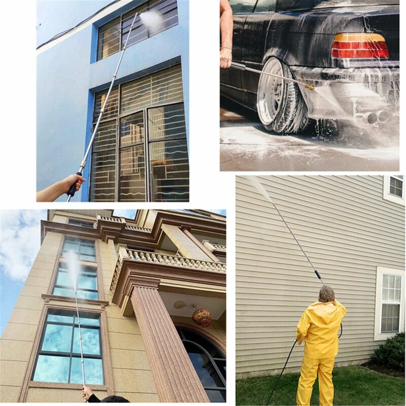 BowLift | Telescoping High Pressure Washer Wand Set | 4000 PSI, 7 Nozzle Tips & Ideal for Gutter, Roof, and Hard-to-Reach Cleaning