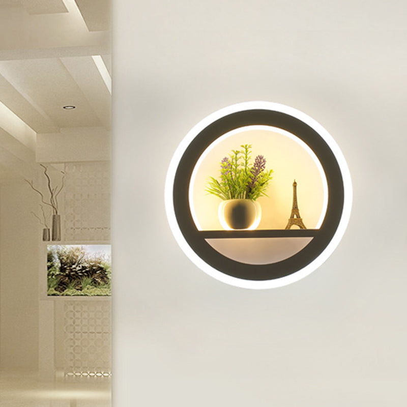 BowLift | Metal White Wall Lamp Circular 1 Head LED Industrial Wall Light Fixture