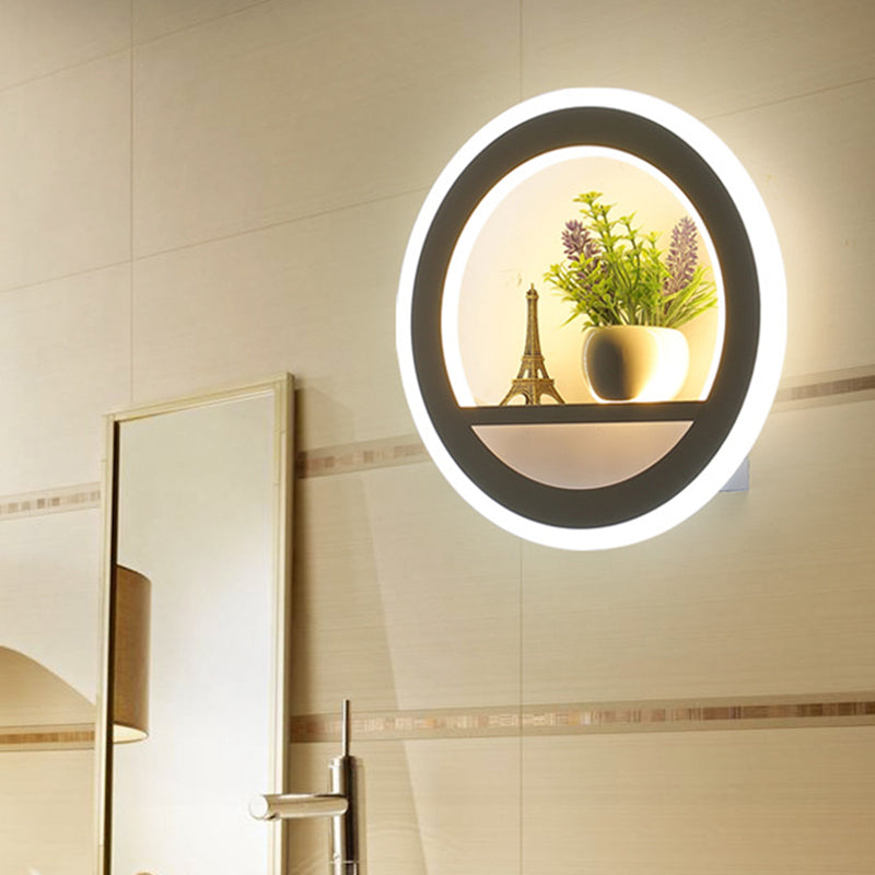 BowLift | Metal White Wall Lamp Circular 1 Head LED Industrial Wall Light Fixture