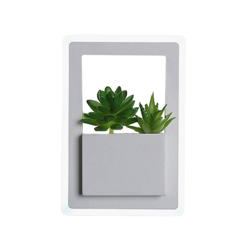 BowLift | Acrylic White Wall Lamp Round/Rectangular/Diamond LED Industrial Plant Wall Lighting Fixture in Warm/White Light