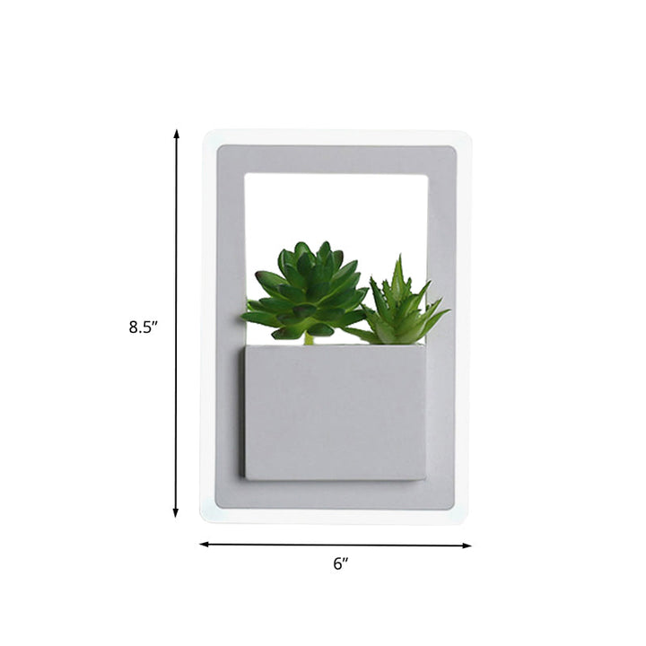 BowLift | Acrylic White Wall Lamp Round/Rectangular/Diamond LED Industrial Plant Wall Lighting Fixture in Warm/White Light