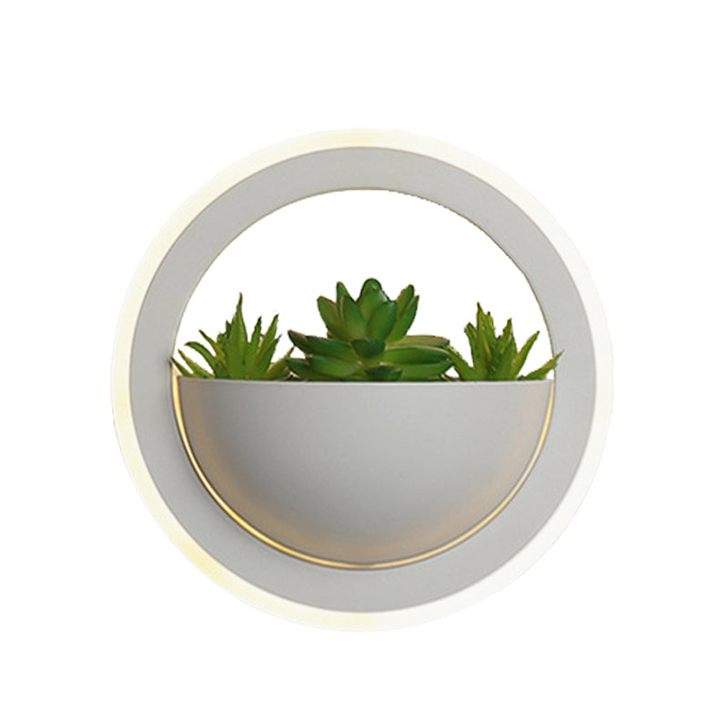 BowLift | Acrylic White Wall Lamp Round/Rectangular/Diamond LED Industrial Plant Wall Lighting Fixture in Warm/White Light