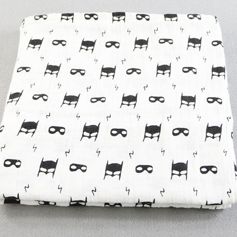 Cute Patterned Muslin Swaddle Blanket Bowlift