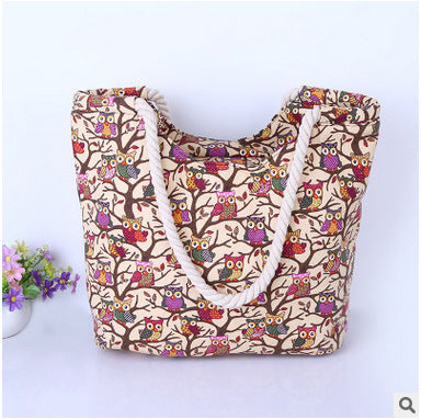 Shopping bag with stylish owl pattern Bowlift