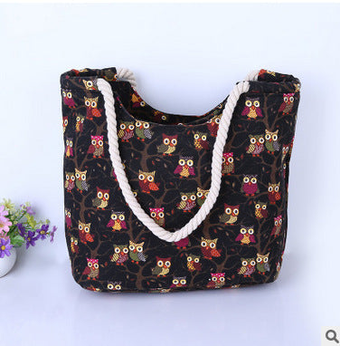Shopping bag with stylish owl pattern Bowlift