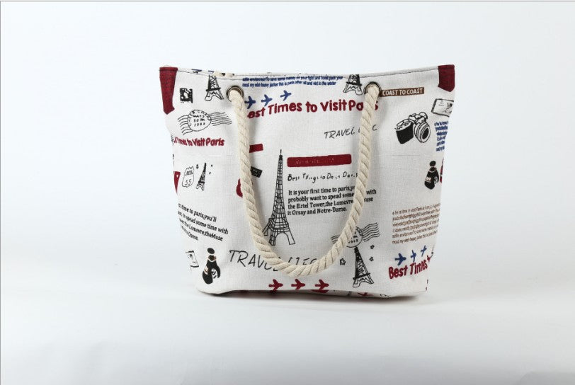 Beach bag in maritime design with sturdy rope handles Bowlift