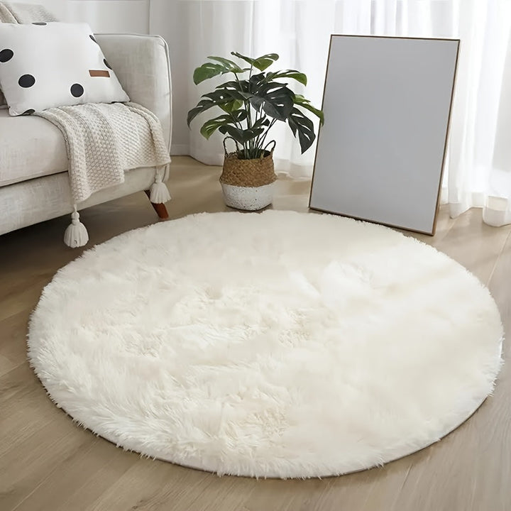 Cozy round plush rug – Ultra-soft rug for living room & bedroom | Bowlift