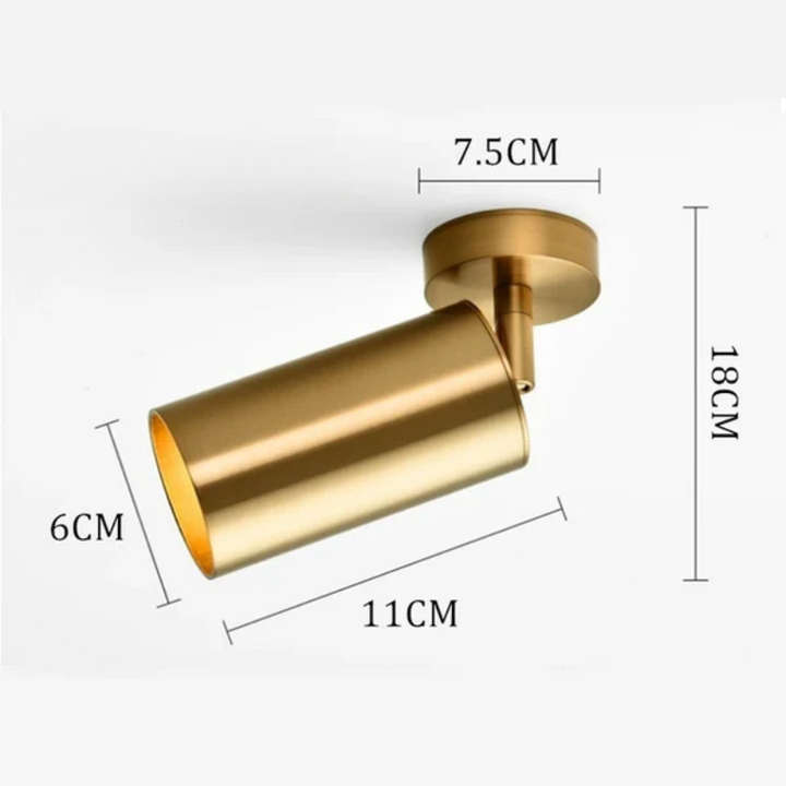 Modern swiveling LED ceiling light in gold – Adjustable lighting for living and working areas | Bowlift