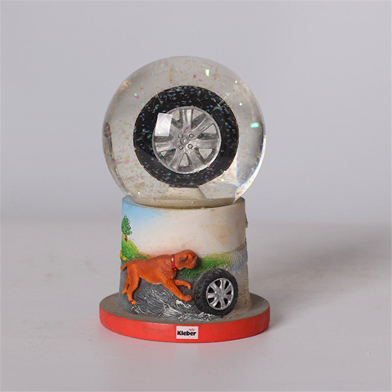 Decorative Snow Globe with Tire Design