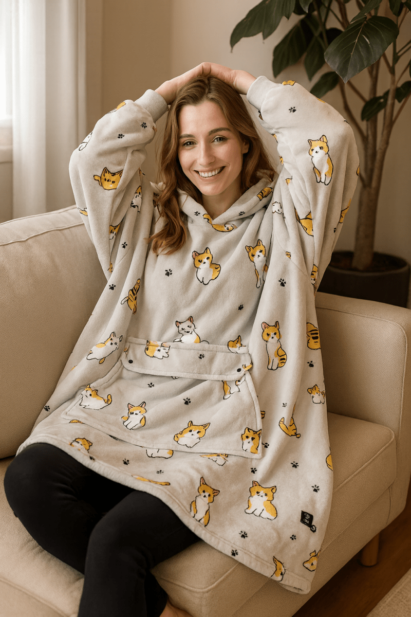 BowLift | USB-heated blanket hoodie with fused warmth
