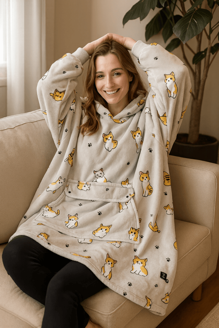 BowLift | USB-heated blanket hoodie with fused warmth