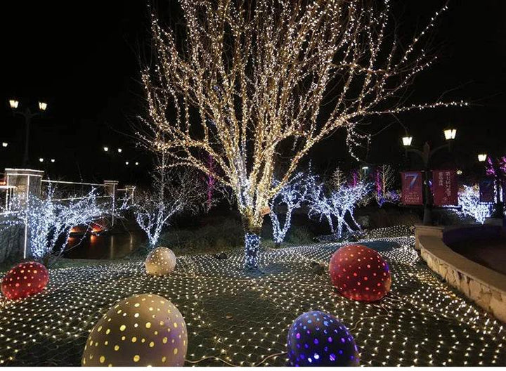 BowLift | Christmas led lights string lights outdoor waterproof fishnet lights full of stars paved holiday lights wedding ins decorative lights