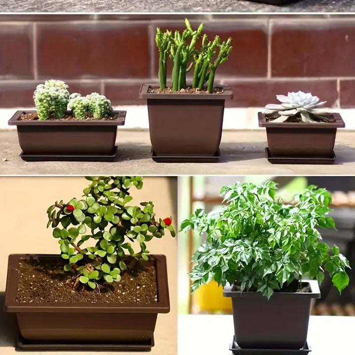 BowLift | Plant pot with saucer – Rectangular flower pot for garden and balcony