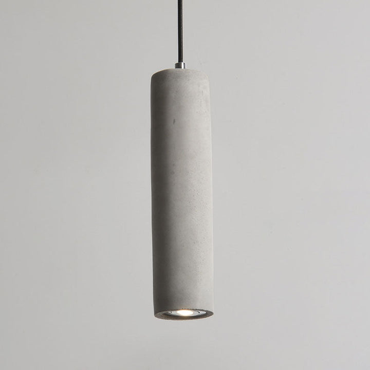 BowLift | StoneCast Industrial Cylinder Pendant Light made of Concrete | 1 Light | Smooth or Rough Surface