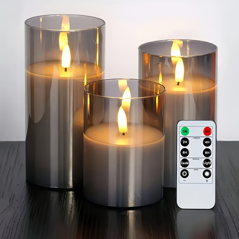 GlowLights – Set of 3 LED Candles with Remote Control Bowlift