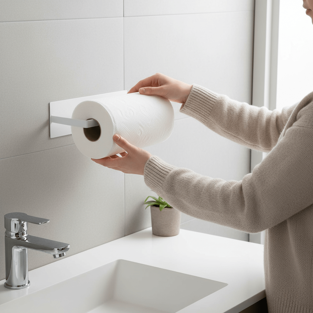 BowLift | Robust paper towel holder with iron construction, easy to install